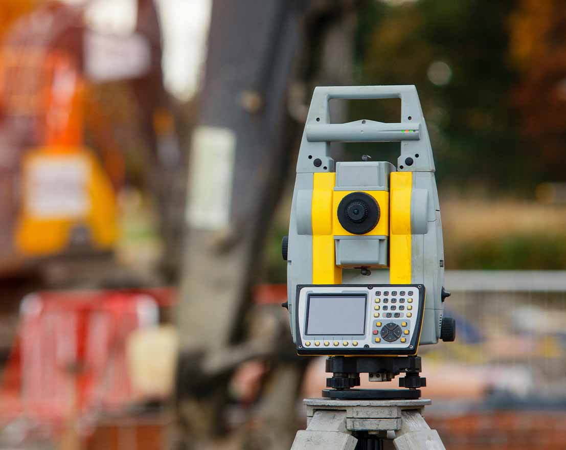 Equipment set up for construction set out surveys in Geelong